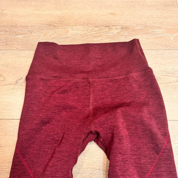 Alphalete Revival‎ High Waisted Ribbed Leggings Burgundy Size Medium Workout - Image 3
