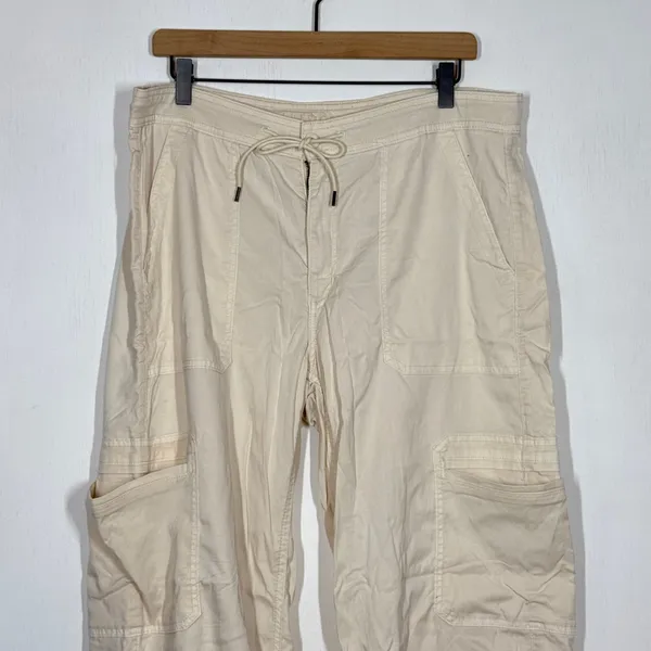 American Eagle Baggy Wide Leg Pant Size XL XXL 2X Ivory Drawstring Utility Cargo - Image 3