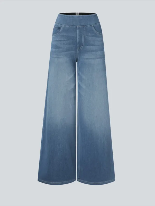 Halara Flex™ High Waisted Pockets Baggy Wide Leg Washed Casual Jeans,Mayan Blue - Image 8