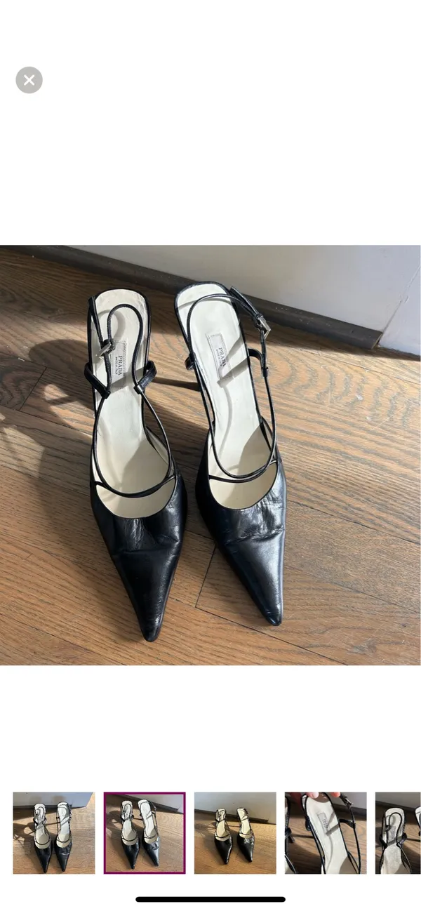 Authentic Vintage Prada Strappy Kitten Heels - Image 2