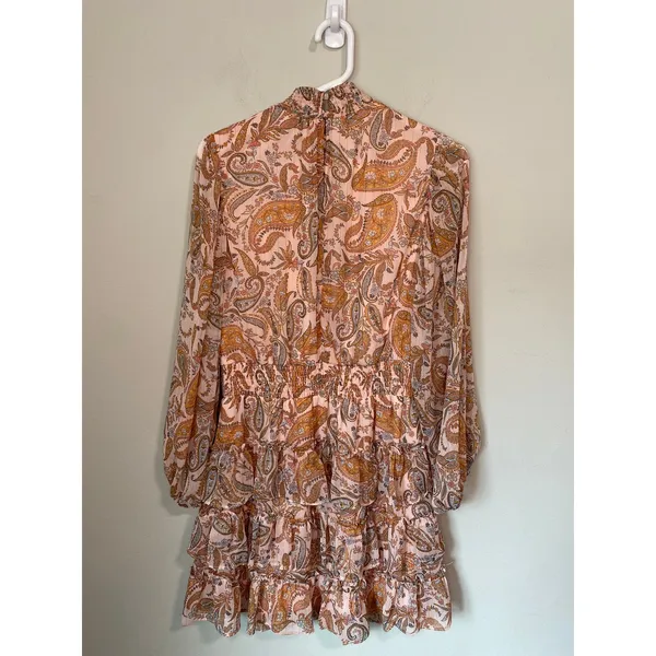 Halogen Floral Paisley High Neck Mini Dress Size Medium - Image 4