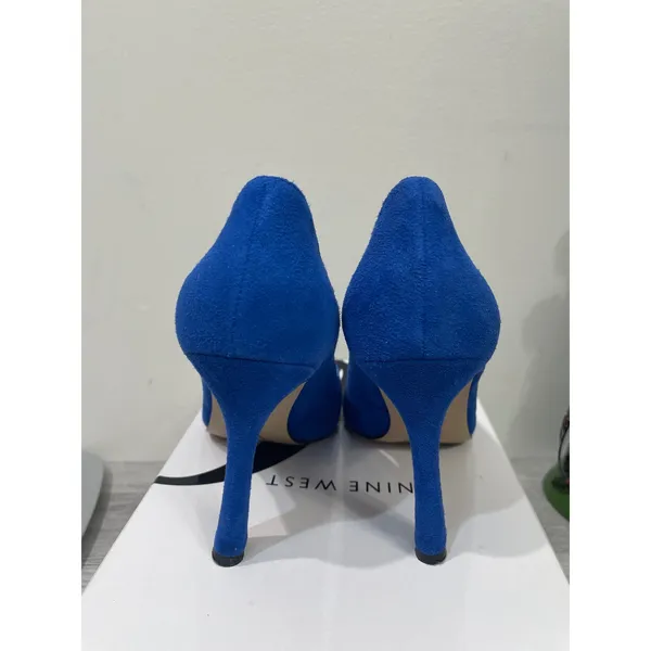 Nine West Jeneil Cobalt Blue Suede Pointed Toe High Heel Pumps 6.5M 60180721-0G0 - Image 4