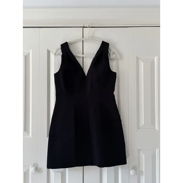 Zara Black V-Neck Sleeveless Dress, Size M - Image 2