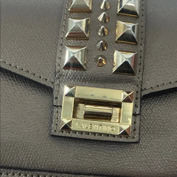 Mario Valentino Pewter Studded Mini Handbag - Image 9