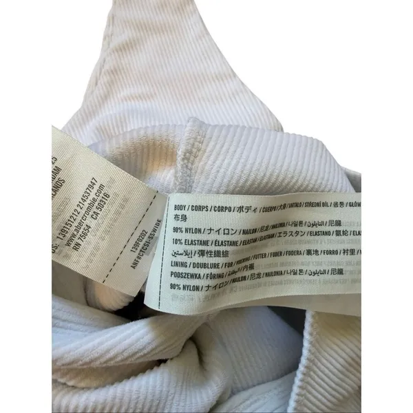 Abercrombie & Fitch White Ribbed keyhole tank bodysuit XS - Image 4