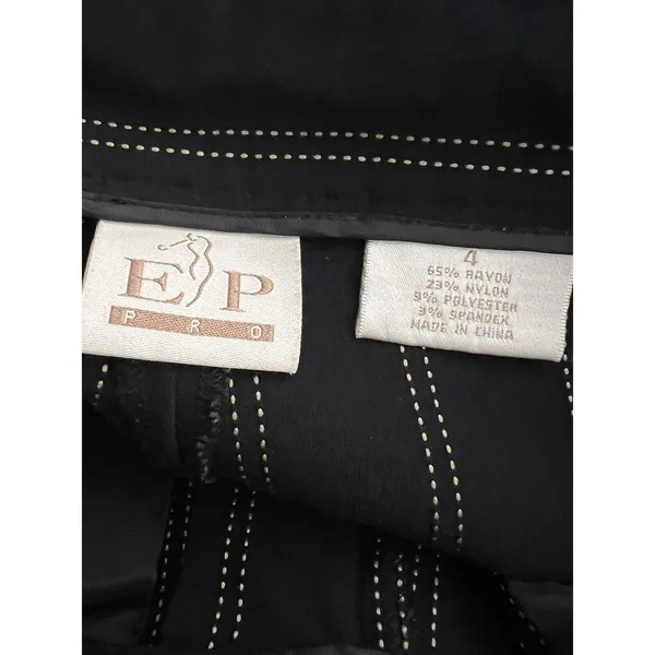 EP Pro Golf Pants Womens 4 Black Tan Pin Stripe Straight Leg High Rise Stretch - Image 7