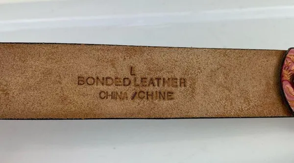 Western Embellished Star Bling Tooled Bonded Leather Belt Sz Large - Image 7
