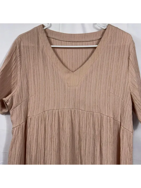 Women’s Blush Pink Textured Midi Dress Size XXL - Image 2