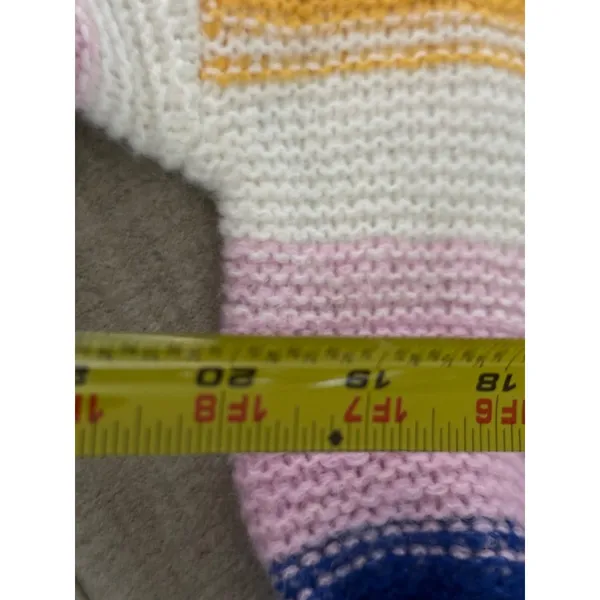 Old Navy Festive Craft Rainbow Striped Sweater - Cozy Knit Blend‎ Vibrant Colors - Image 3