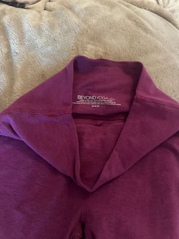 Beyond yoga space dye maroon plum high waisted leggings - Image 3