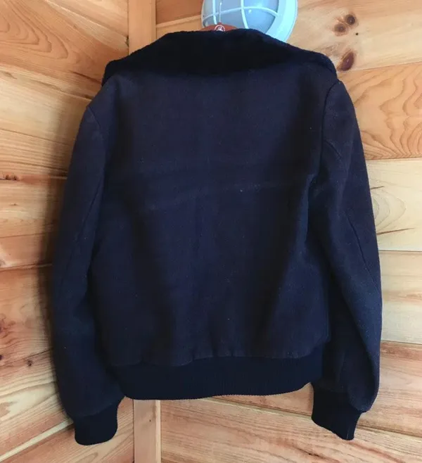 Vintage Made In France Blue Faux Fur Collar Jacket - Image 4