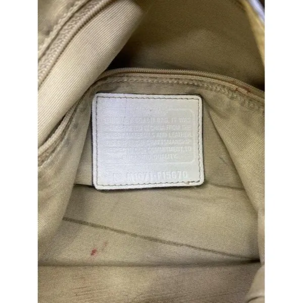 coach bag cream black fabric tote - Image 10