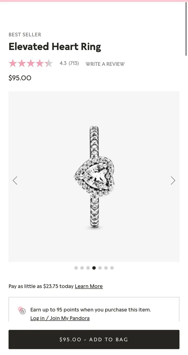Pandora Elevated Heart Ring - Image 9