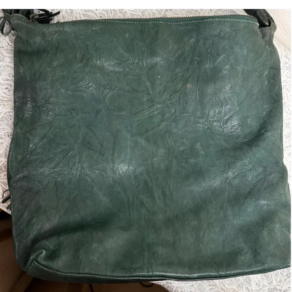 Pallie Bags Phin Forest Green Leather Hobo Slouchy Purse Twisted Strap Tassel - Image 2