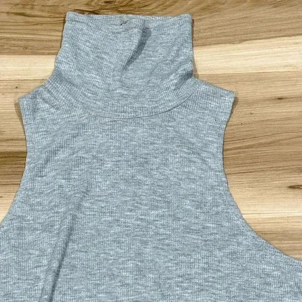 Free People Topanga Sleeveless Turtleneck Tank Grey Women’s XS - Image 5