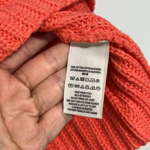 Free People XS Orange Damsel Cropped Bell Sleeve V-Neck Sweater - Image 9