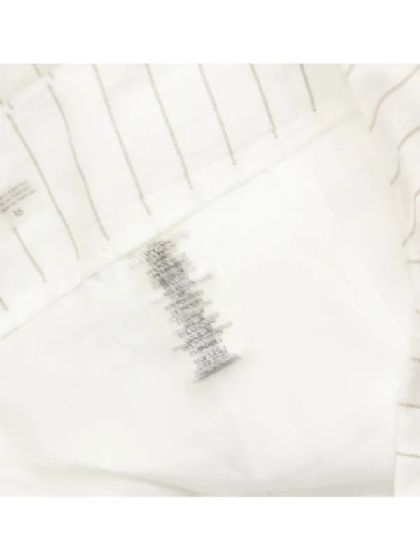 NEW Calvin Klein Pinstriped Pleated Linen Blend Lined Pants White / Khaki 16 - Image 4