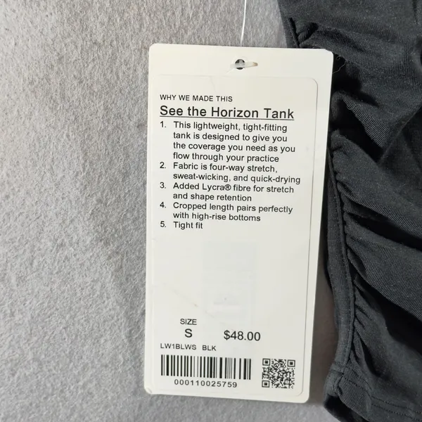 615‎ | NWT Lululemon See the Horizon Tank Black Ruched Mock Neck Size Small - Image 5