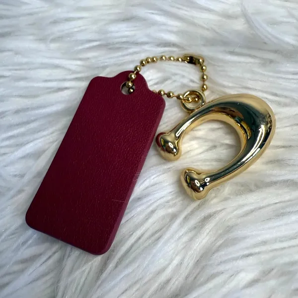 1.5" COACH "C" Hang Tag Key Fob Bag Charm - Image 2