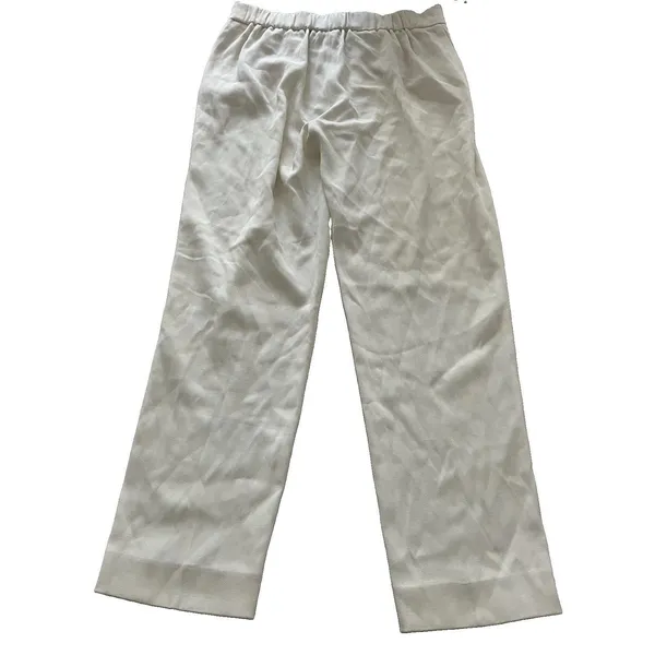 Aritzia Babaton Cohen Pants Pleated Cropped Trousers 4 Ivory - Image 3