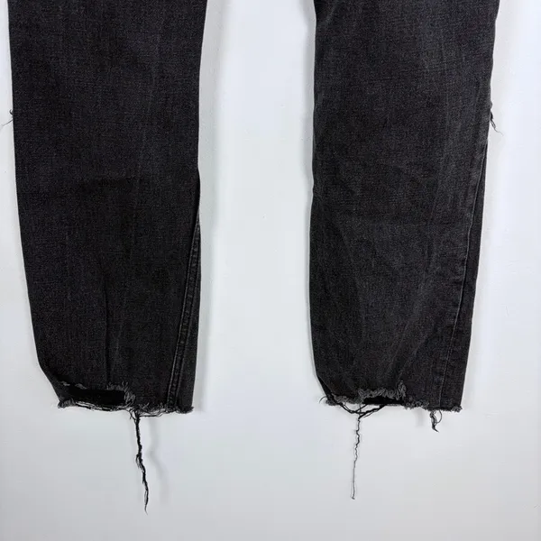 Abercrombie & Fitch The Ankle Straight Ultra High Rise Jeans Black Denim 2‎ Long - Image 8