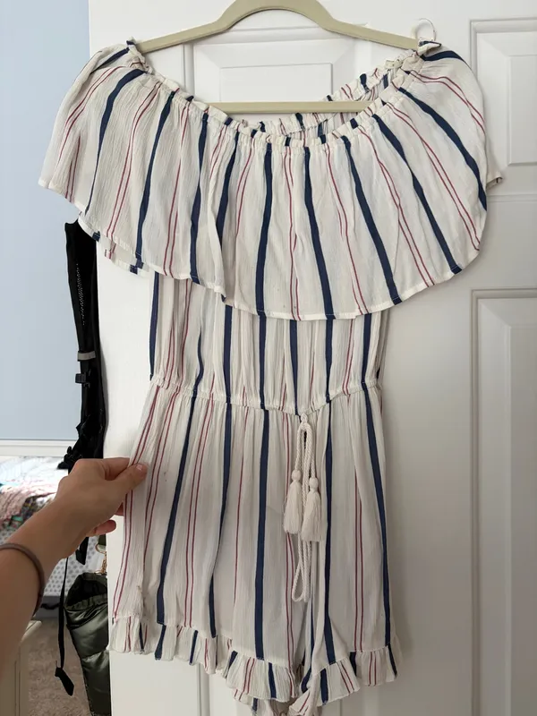 Boutique Striped flowy Romper - Image 2