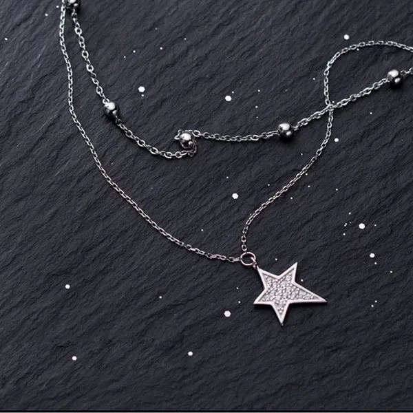 Silver Star Choker Necklace - Image 2