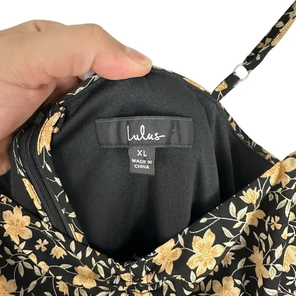 Lulus The Way to Love Dark Floral Print Ruffled Maxi Dress Sz XL Romantic Event - Image 6