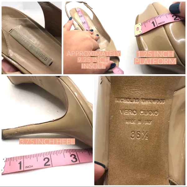 Nicholas Kirkwood Beige Patent Leather Slingback Platform Stiletto Heels (36.5) - Image 11