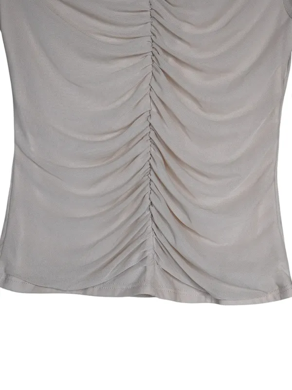 21 SAINTS Women's S Funnel Neck Ruched Lined Long Sleeve Top - Image 5