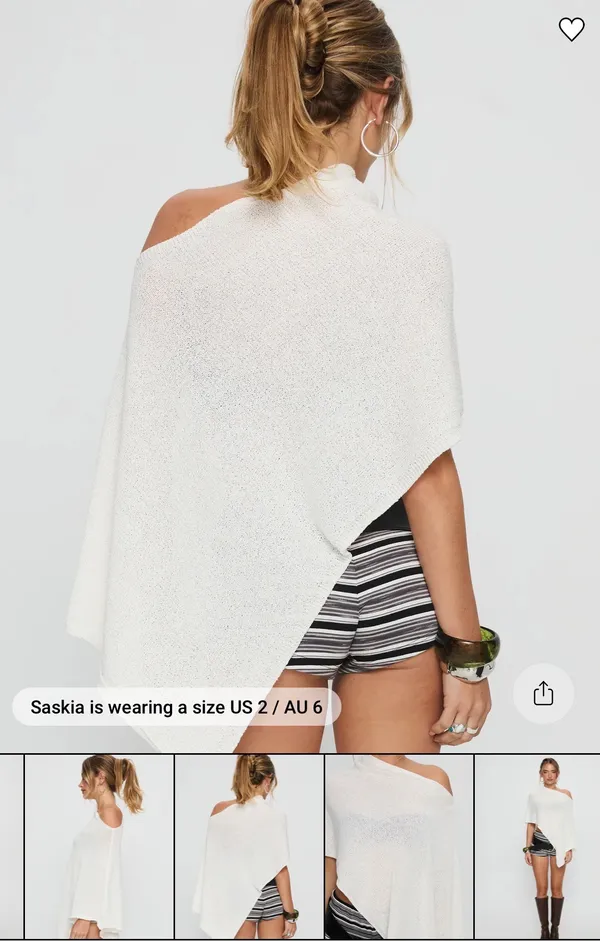 Rouse Off Shoulder Knit Poncho Top - Image 2