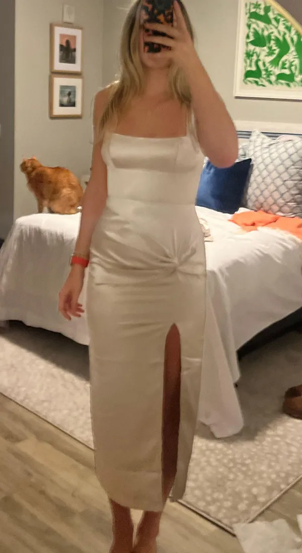 Gown / Dress Tan Size L - Image 4