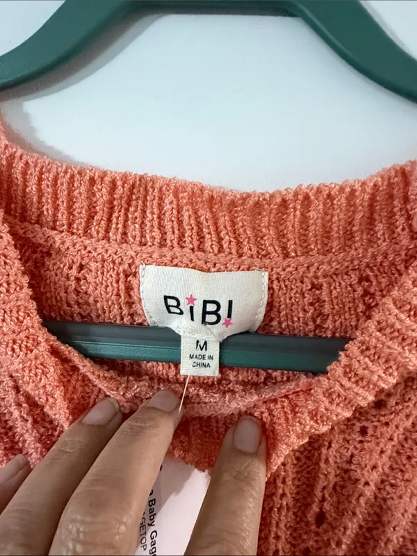 BiBi Bright Orange Short-Sleeve Crewneck Knit Top - Image 2