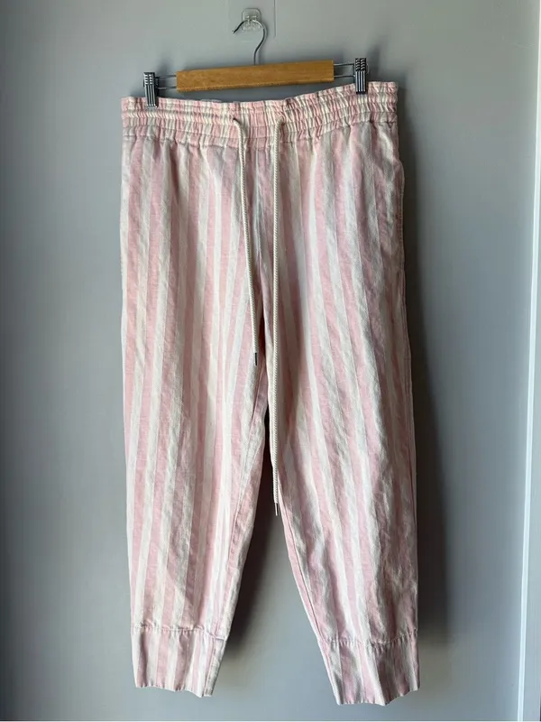 bassike Striped Cotton Linen Pants - Image 2