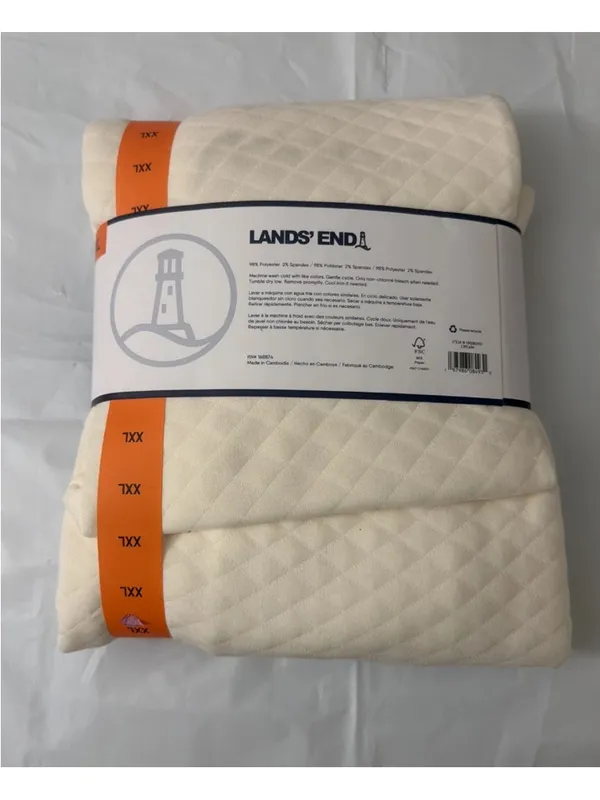 Lands’ End Off White Cream Quilted Loungewear 2 Piece Top Pants Set XXL XL New - Image 6
