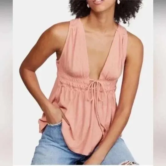 Free People Beach Bound Tank Top Womens Size Small‎ Tie Front Sleeveless Casual - Image 7