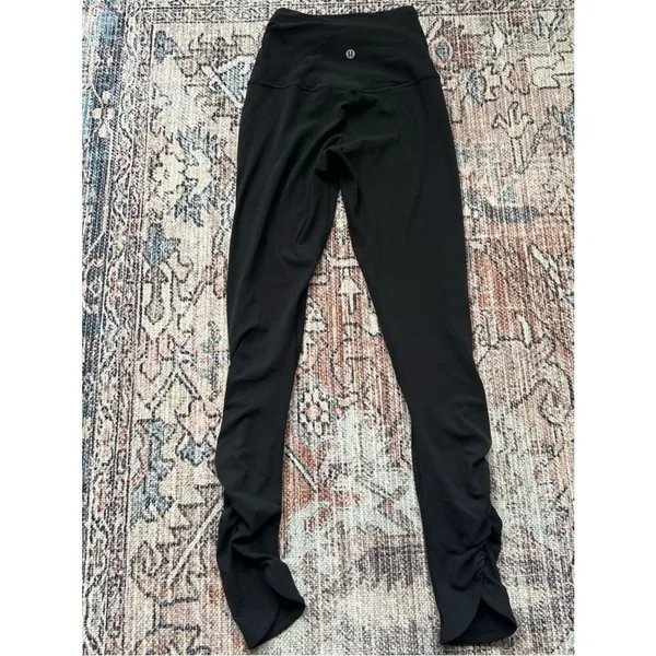 Lululemon Align High-Rise Ruched Waist Pant 25" Black Leggings Size 2 - Image 13