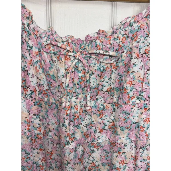 Faithful the Brand Ira Mini Dress Vignette Floral Pink 2 XS Cottage Hoco - Image 4