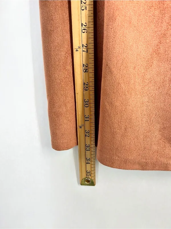 FIKA the BRAND Faux Suede Ruffle Mini Dress Brown Size L - Image 11