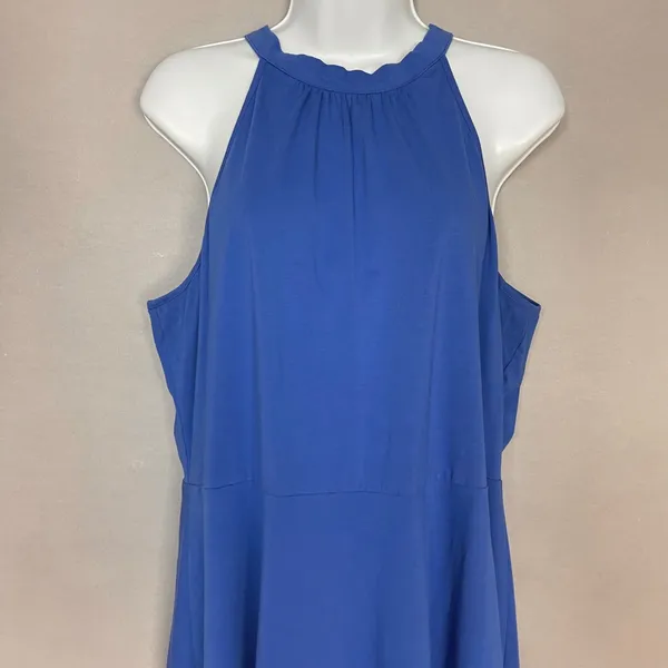 Halter Tank Sundress Blue Women Plus Size‎ XXL Stretch Cotton Sleeveless OUGES - Image 4