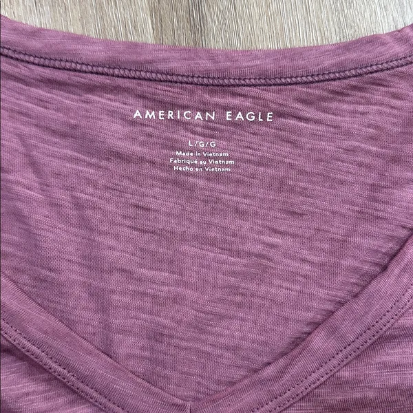 American Eagle Outfitters Purple V-Neck Tee - Image 2
