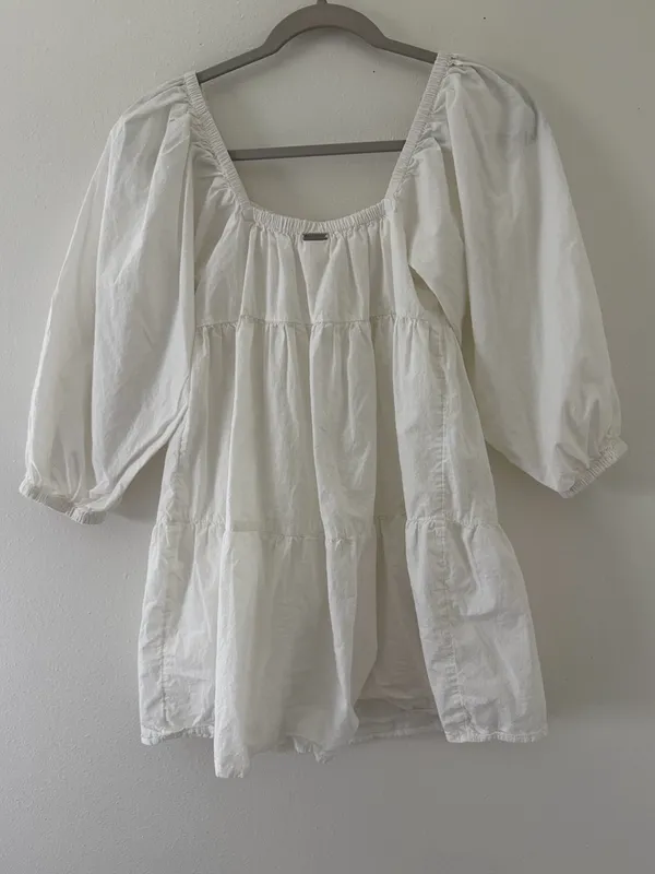 Billabong Love Crush Babydoll Square Neck Puff Sleeve Cotton dress size small - Image 5