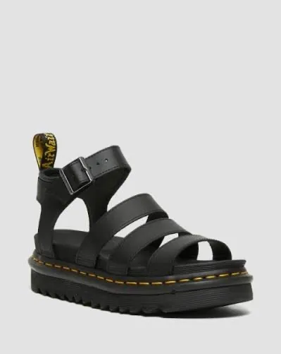 NWT Dr. Martens Black Blaire hydro leather Platform Gladiator Sandals. Size 7 - Image 4