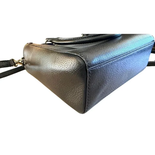 Kate Spade New York Black Pebbled Leather Satchel Crossbody Handbag - Image 10