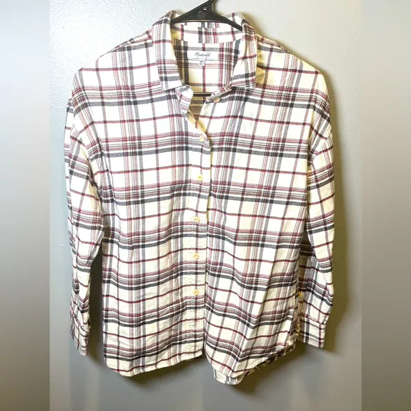 Madewell Women's Flannel Painter‎ Shirt Witthoff Plaid Size XXS - Image 3