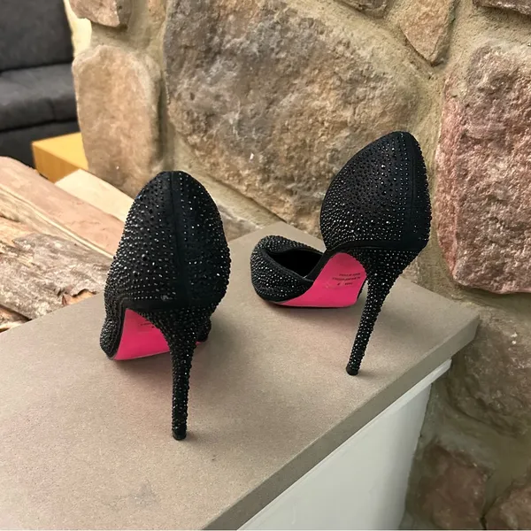 Heels Chic Black and Pink Embellished Heels-charlotte russe/no flaws-clean! 9 - Image 2
