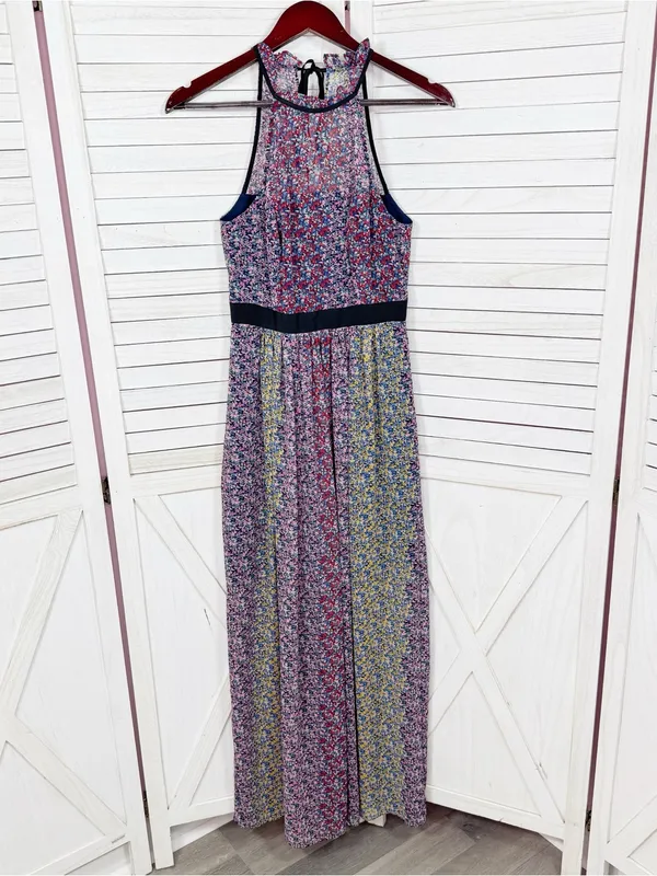 BCBGeneration Confetti Floral Halter Maxi Dress Pink‎ Multi Size 2 Twee Cottage - Image 9