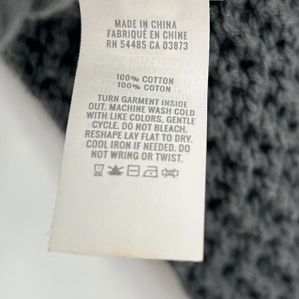 Aerie Women Dark Gray‎ Open Knit Quarter Zip Cropped Cotton Sweater Size M - Image 5