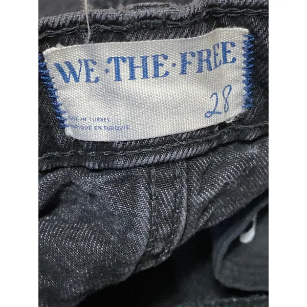 Free People We The Free High Rise Raw Hem Frayed Straight Leg Denim Jeans Sz 28 - Image 4