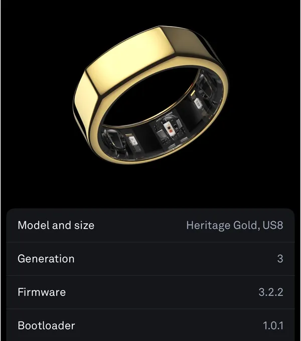 Oura Ring Gen 3 Horizon Gold Size 8 - Image 3
